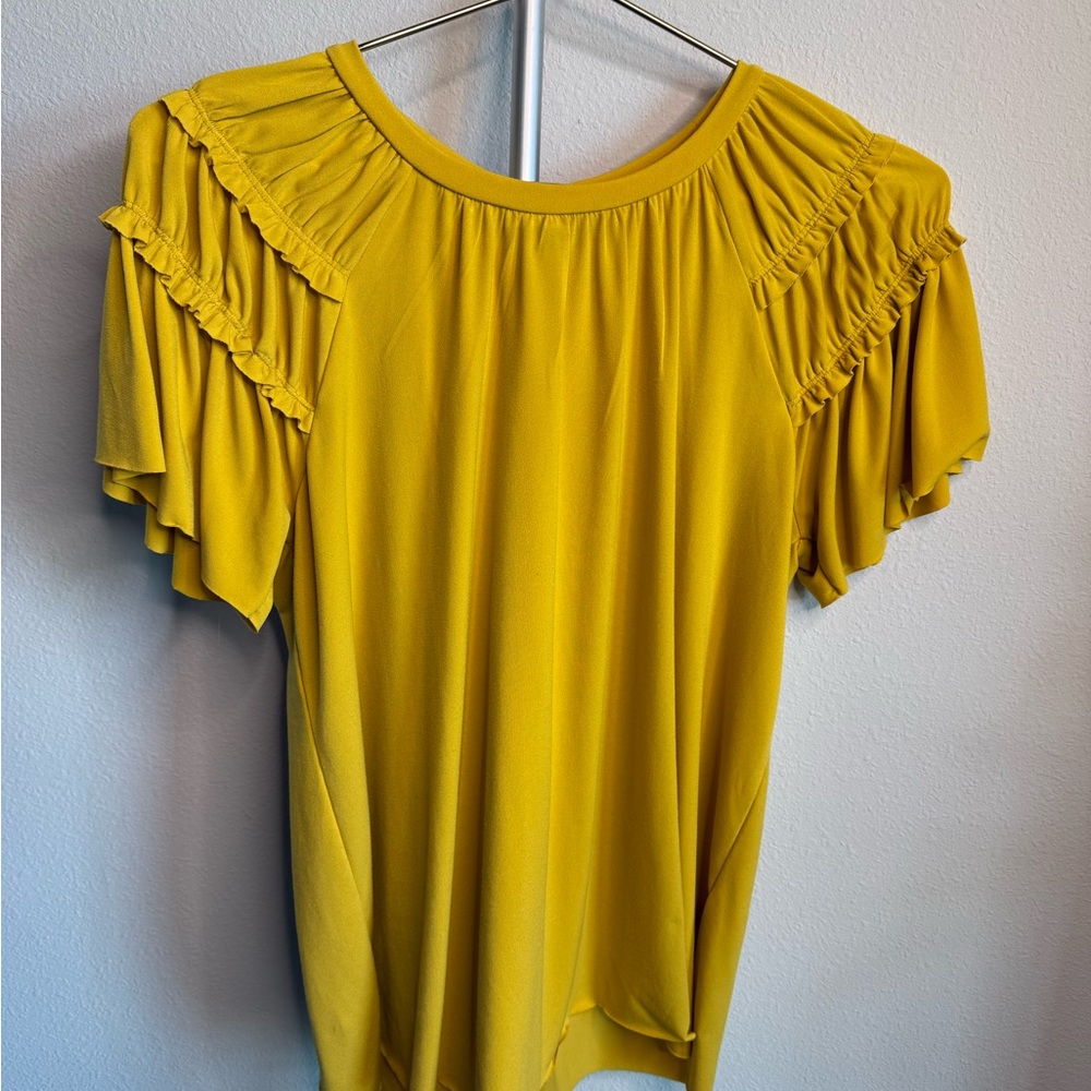 Banana Republic Yellow Ruffled Women's Top